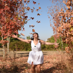 Laetitia Bloud dans une foret