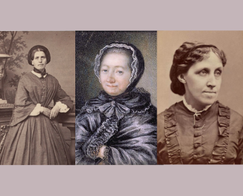 Portraits de Jeanne-Marie Leprince de Beaumont, Louisa May Alcott, et Johanna Spyri