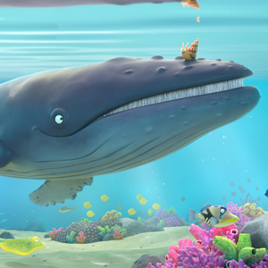 Affiche du film La baleine et l'escargote avec un escargot marin sur une baleine