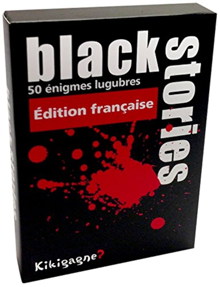 Image du jeu en noir avec une tache de sang