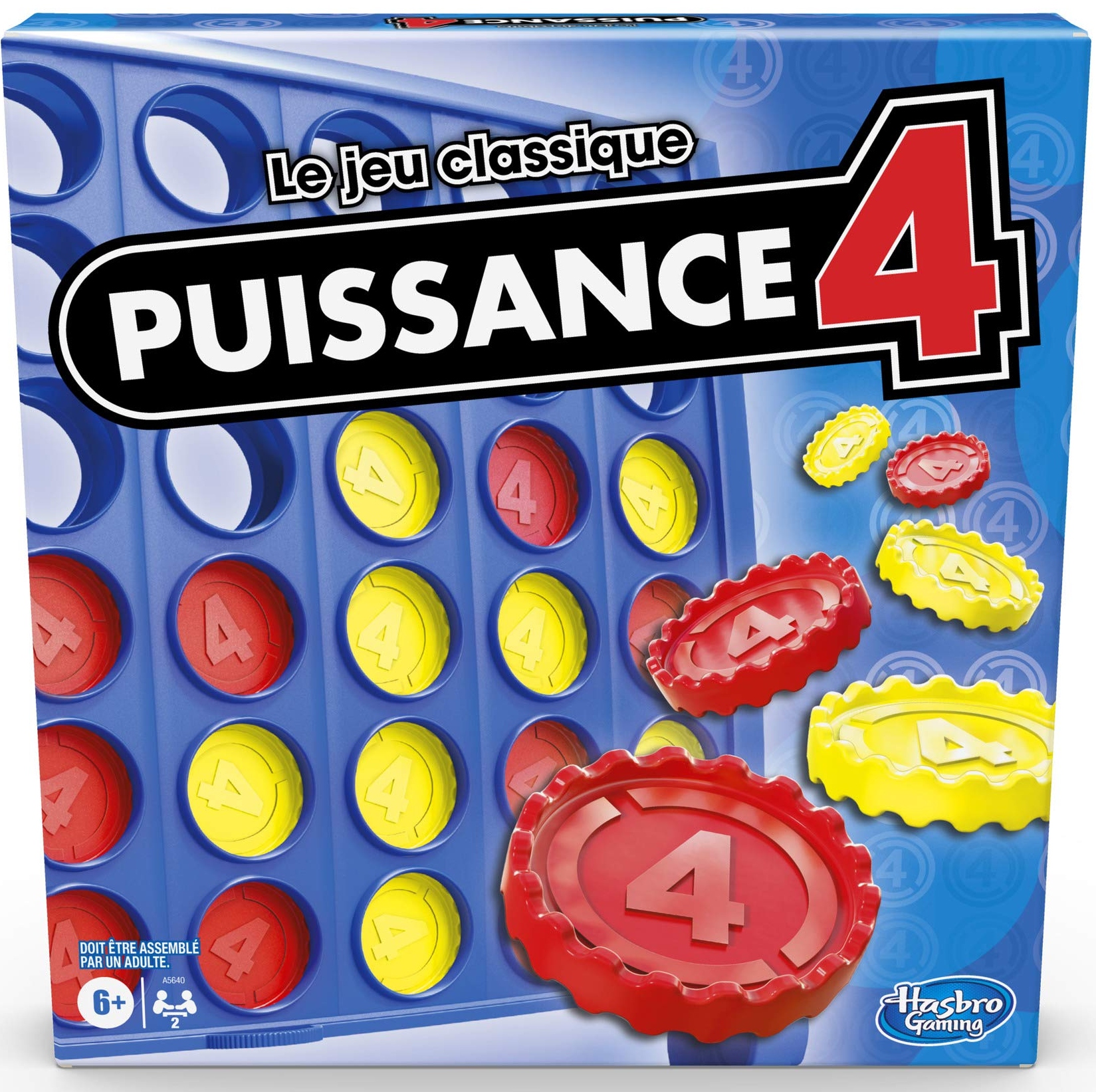 Image d'une grille avec des pions jaunes et rouges