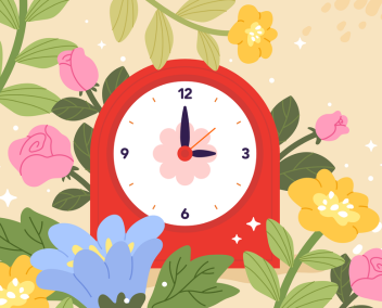 horloge avec des fleurs